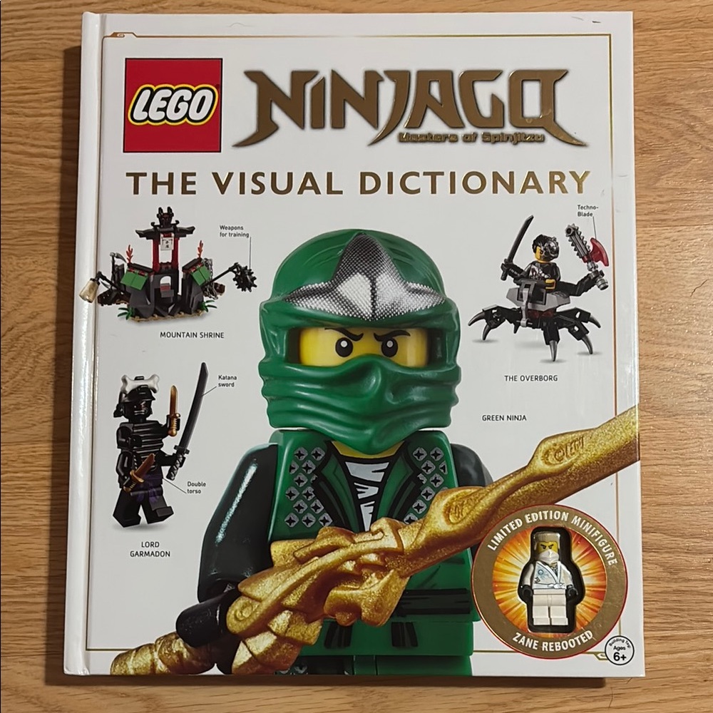 Like New Lego Ninjago Visual Dictionary with Zane Mini Figure